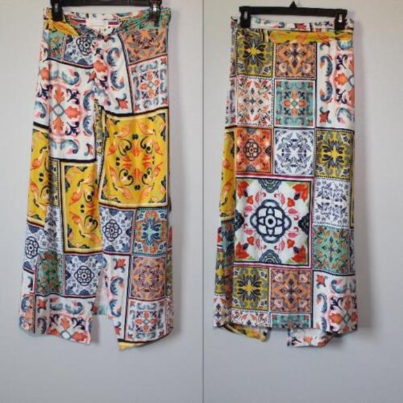 NWT By Anthropologie Tiled Midi Skirt Twisted Front Slit Hem Size Small H13703 - Picture 11 of 12